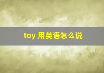 toy 用英语怎么说